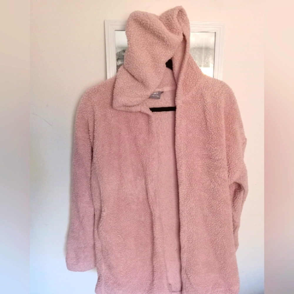 Daisy Fuentes Soft Comfy Hooded Pink Sweater